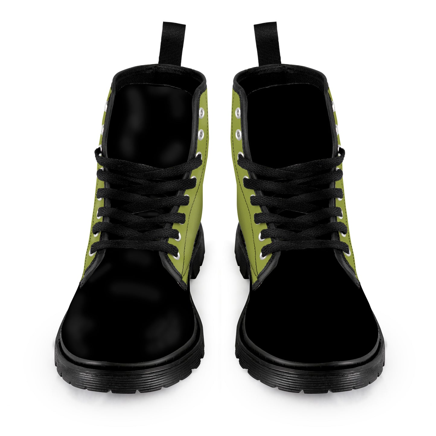 Men's Lace Up Canvas Boots - Green/Black Combo