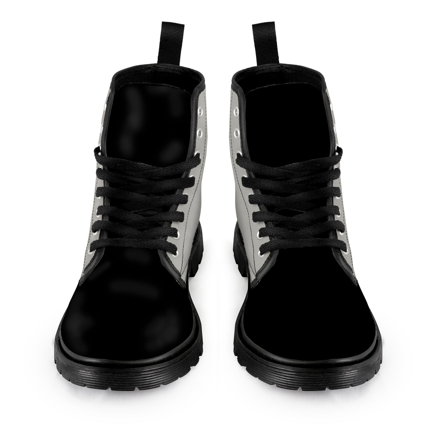 Men's Lace Up Canvas Boots - Grey/Black Combo
