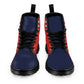Men's Lace Up Canvas Boots - Red/Navy Combo
