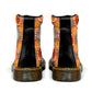 Winter Round Toe Women's Boots - Orange Floral