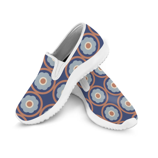 Women's Slip-on Sneakers - Blue Floral