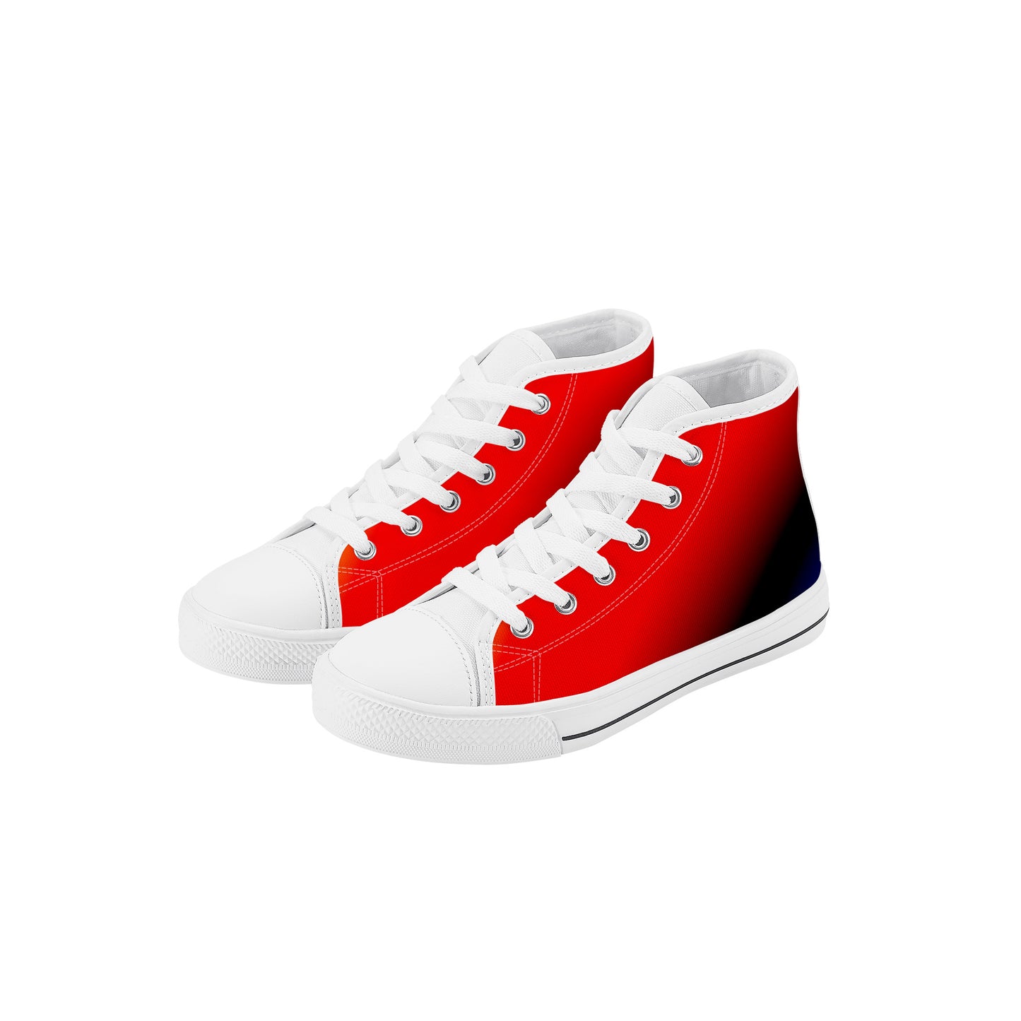 Kids High Top Sneakers - Red/Orange