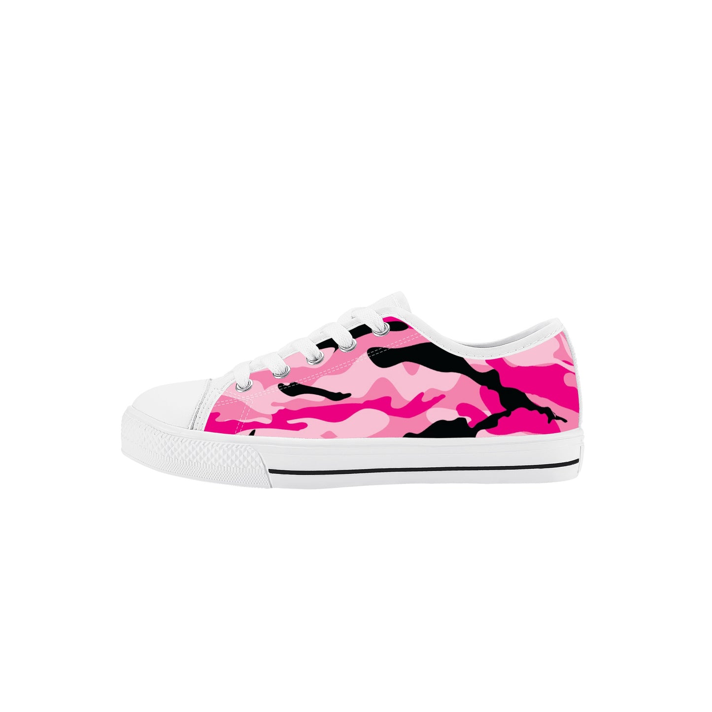 Kids Low Top Canvas Sneakers - Pink