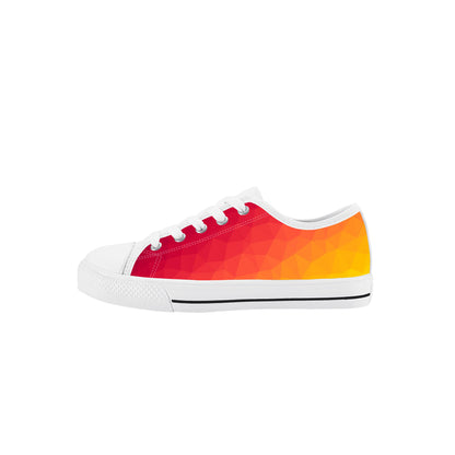 Kids Low Top Canvas Sneakers - Orange/Red