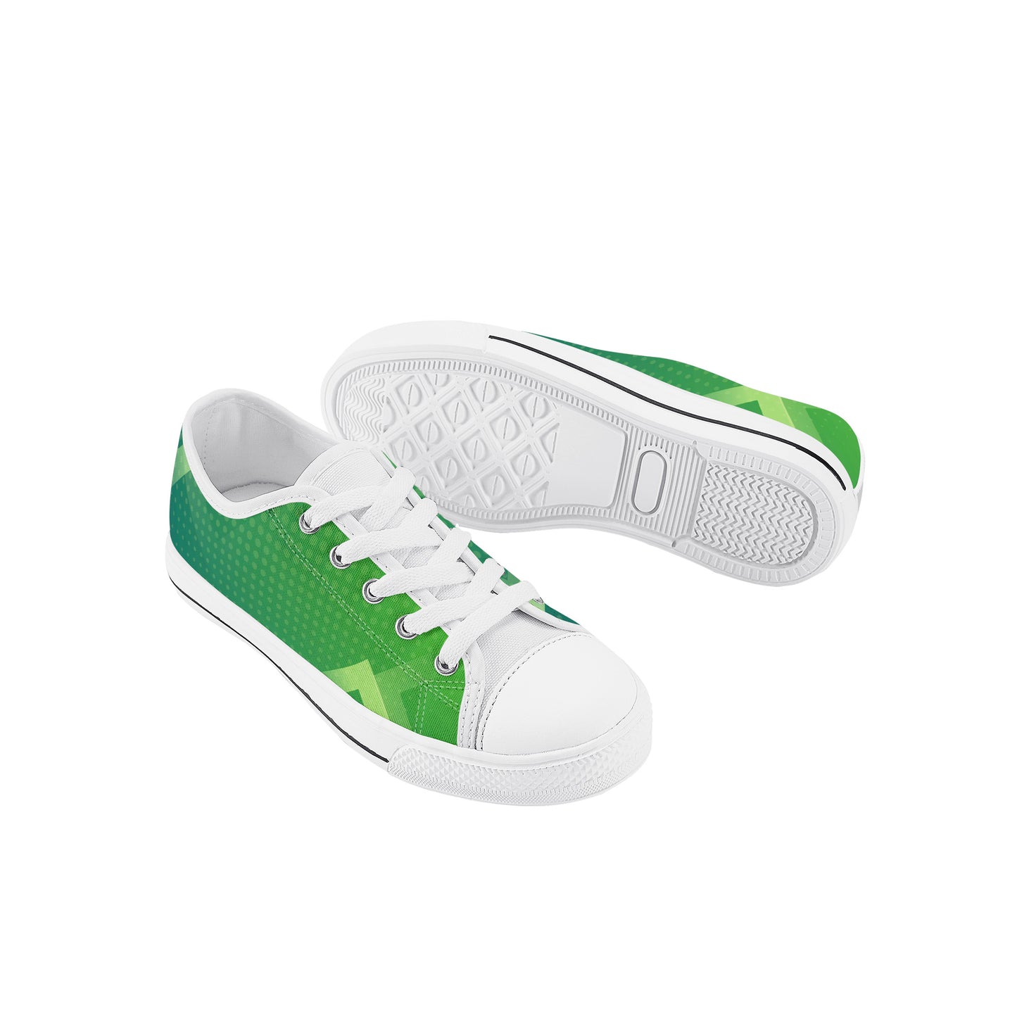 Kids Low Top Canvas Sneakers - Green