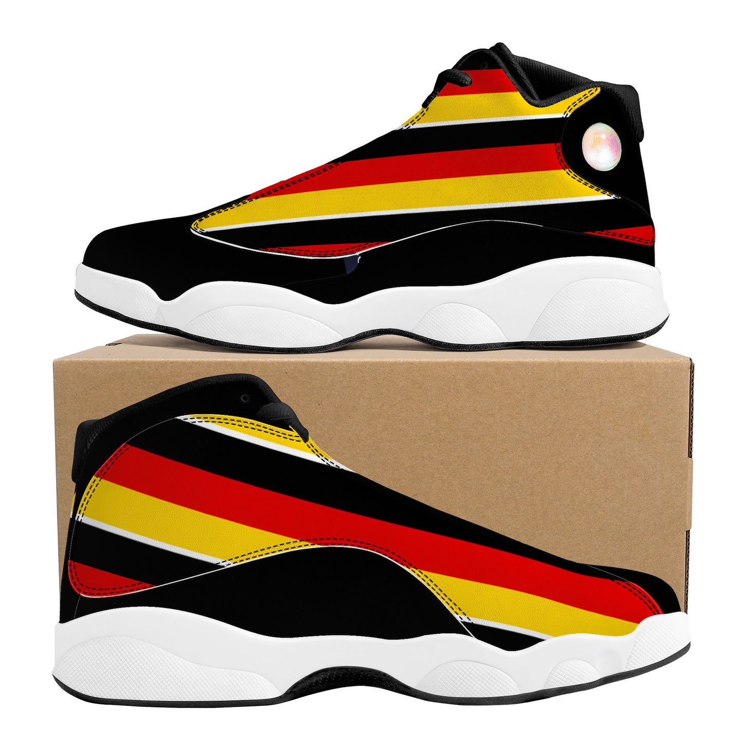 Basketball Shoes - Red/Black/Yellow