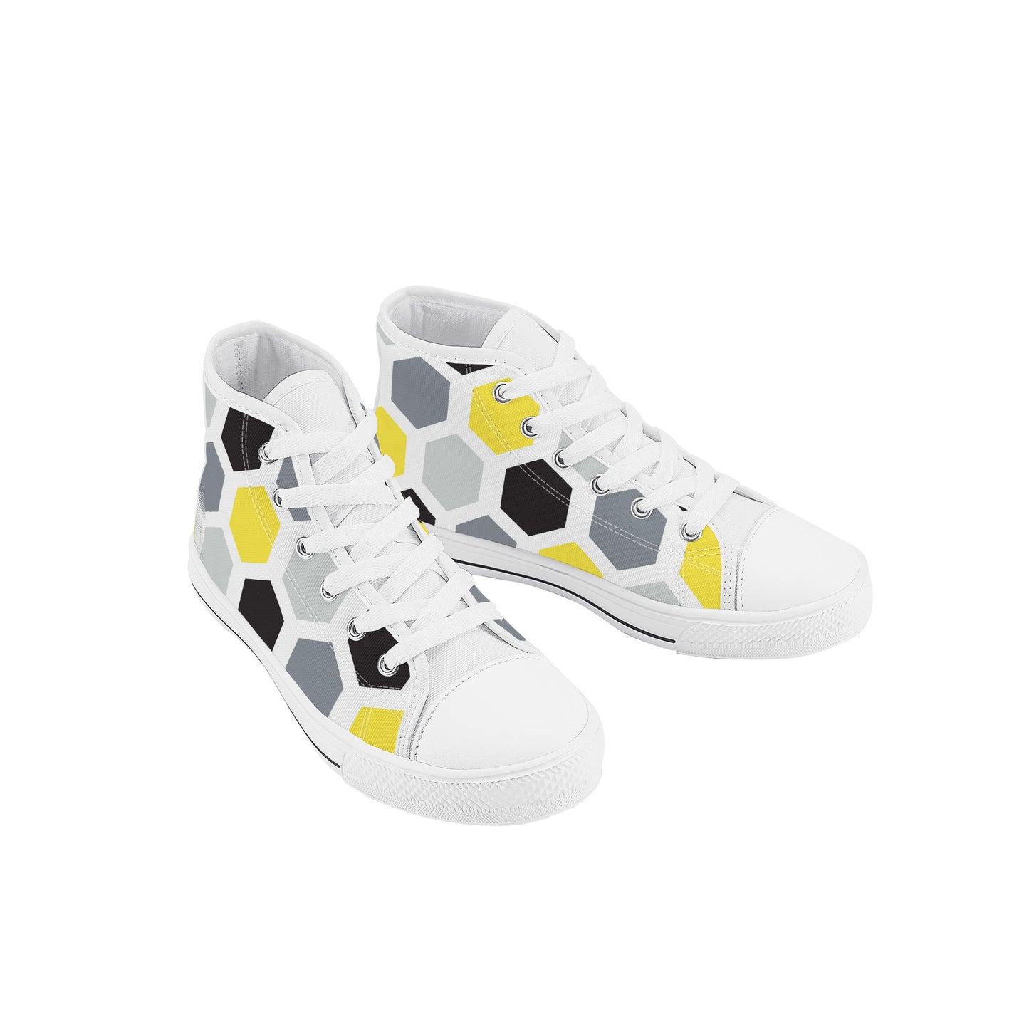 Kids High Top Sneakers - Black/Yellow