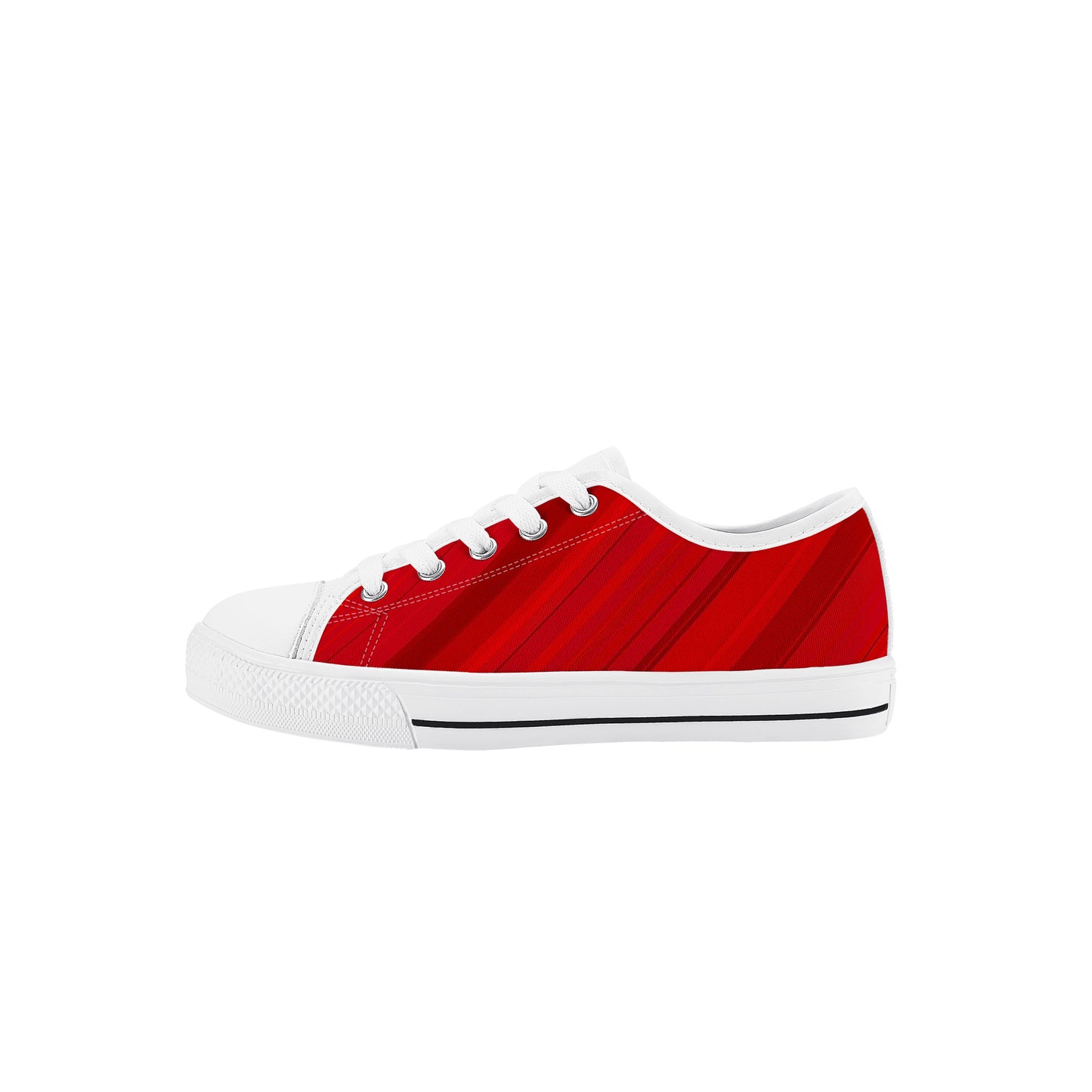 Kids Low Top Canvas Sneakers - Red