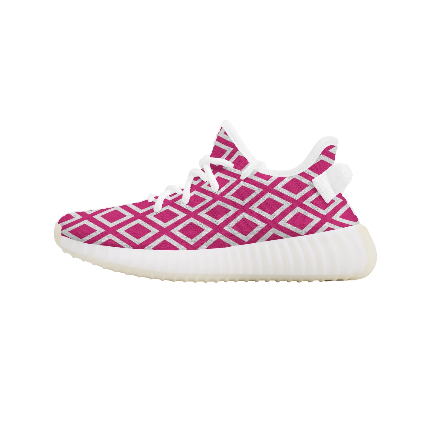 Kids Mesh Knit Sneaker - Pink Triangles