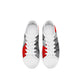 Kids Low Top Canvas Sneakers - Red/Grey