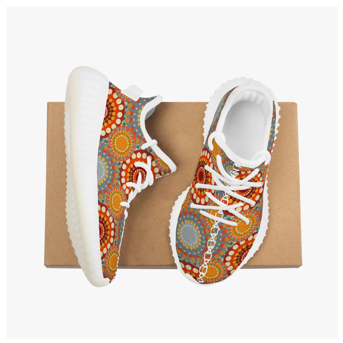 Kids Mesh Knit Sneaker - Orange