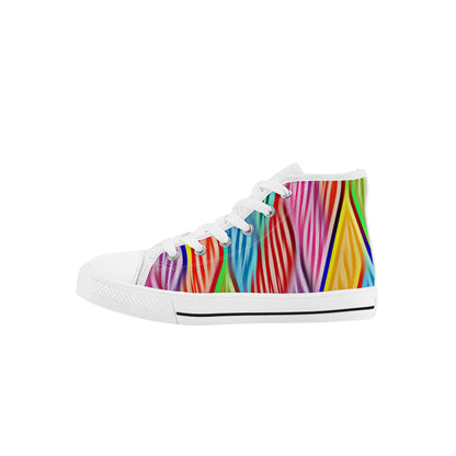 Kids High Top Sneakers - Rainbow